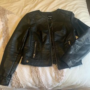 Black leather jacket